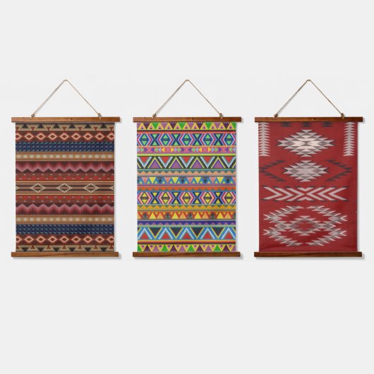 Indischer Amerikanische Ureinwohner Südwestliches  Wandteppich Mit Holzrahmen (Dreifach)