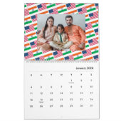 Indischer Amerikanischer Add Foto Flags कै ड 2026  Kalender (Jan 2026)