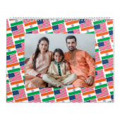 Indischer Amerikanischer Add Foto Flags कै ड 2026  Kalender (Titelbild)