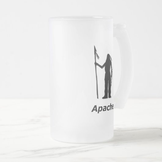 Indischer Apache Mattglas Bierglas (VorderseiteRechts)