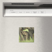 Indischer/asiatischer Elefant und junger Mann,Corb Magnet (In Situ (Geschirrspüler))
