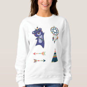 Indischer Bärenaufkleber Set Bärentreep Traumfänge Sweatshirt