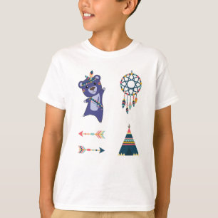 Indischer Bärenaufkleber Set Bärentreep Traumfänge T-Shirt