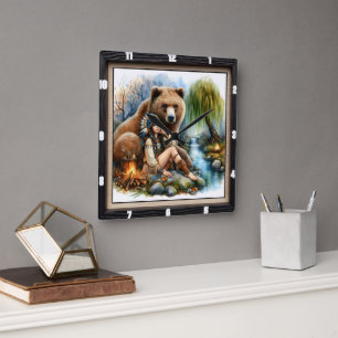 Indischer Bärenbaum Quadratische Wanduhr