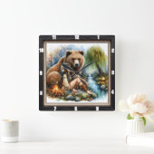 Indischer Bärenbaum Quadratische Wanduhr (Zuhause)