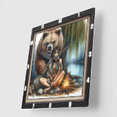 Indischer Bärengestein Quadratische Wanduhr (Winkel)