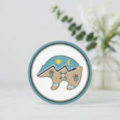 Indischer Bärenikon, blau, braun Einladung (Stehend Vorderseite)