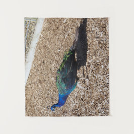 Indischer Blau-Pfau-Wandteppich Wandteppich