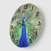 Indischer Blaupfau Große Wanduhr (Winkel)