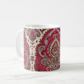 Indischer Blumenpaisley, ethnische Mandala Muster. Kaffeetasse (Vorderseite Links)