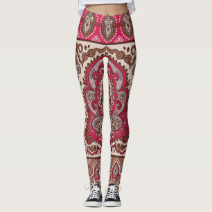 Indischer Blumenpaisley, ethnische Mandala Muster. Leggings