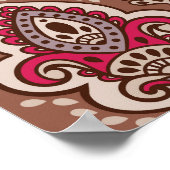 Indischer Blumenpaisley, ethnische Mandala Muster. Poster (Ecke)