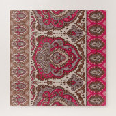 Indischer Blumenpaisley, ethnische Mandala Muster. Puzzle (Horizontal)