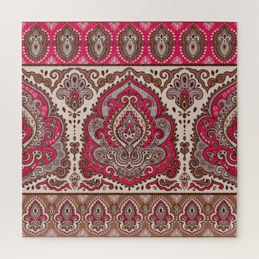 Indischer Blumenpaisley, ethnische Mandala Muster. Puzzle (Vertikal)