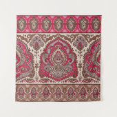 Indischer Blumenpaisley, ethnische Mandala Muster. Wandteppich (Vorderseite)