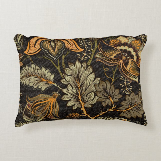 Indischer Blumenpaisley, nahtlos ethnisches Muster Dekokissen (Vorderseite)