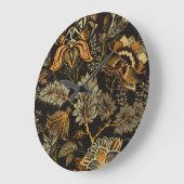 Indischer Blumenpaisley, nahtlos ethnisches Muster Große Wanduhr (Winkel)