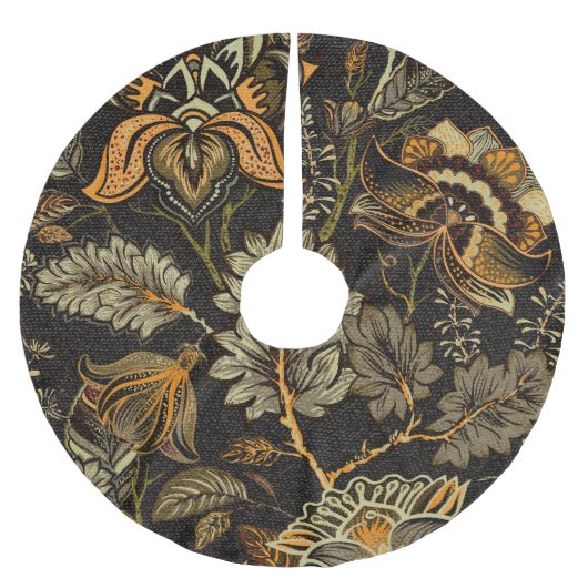 Indischer Blumenpaisley, nahtlos ethnisches Muster Polyester Weihnachtsbaumdecke (Vorderseite)