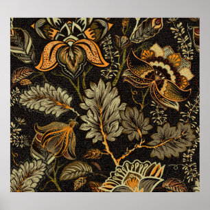 Indischer Blumenpaisley, nahtlos ethnisches Muster Poster