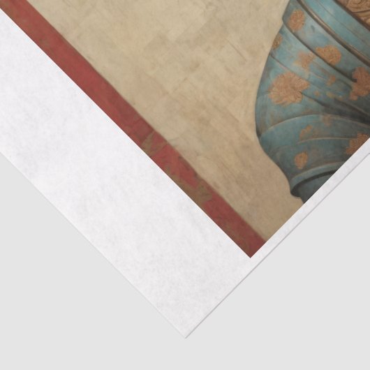 Indischer Buddha auf Pergament mit Blume Seidenpapier (Detail)