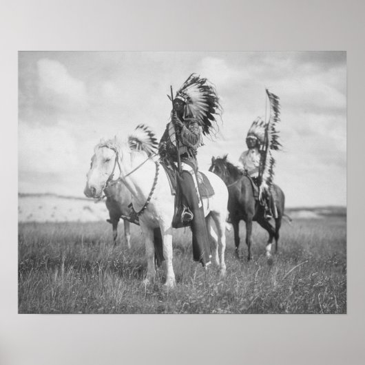 Indischer Chef auf Horseback, 1905. Vintages Foto Poster (Vorne)
