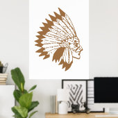 Indischer Chef Vintag Boho Indian Apache Poster (Heimbüro)