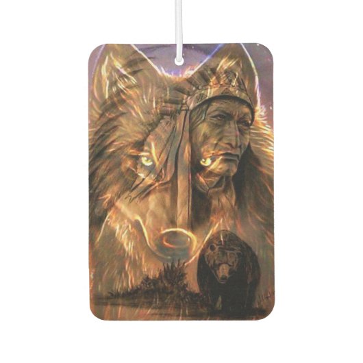 Indischer Chef, Wolf und Bär Autolufterfrischer (Vorderseite)