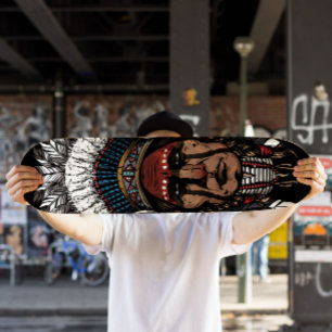 Indischer Chefskateboard Tribal Skateboard Deck