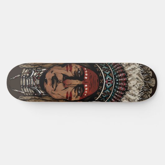 Indischer Chefskateboard | Tribal Skateboard Deck (Horizontal)