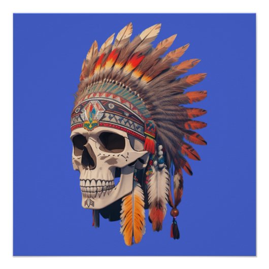 Indischer Chefskull | Indianischer Schädel Poster (Vorderseite)