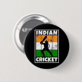 Indischer Cricket-Fan Flagge Indiens Cricket Button (Vorne & Hinten)