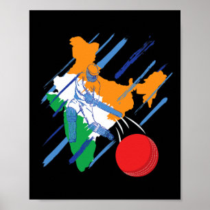 Indischer Cricket-Fan oder Spieler  Poster