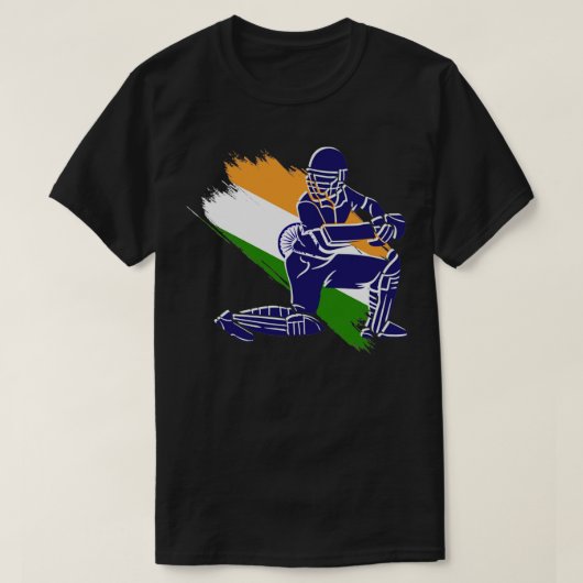Indischer Cricket-Spieler T-Shirt (Design vorne)