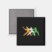 Indischer Cricket-Team-Cricketer-Fan-Tsmen-Flagge  Magnet (Vorderseite/Rückseite)