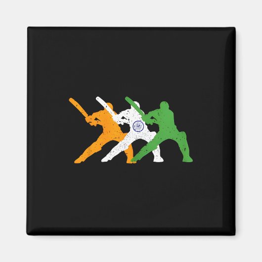Indischer Cricket-Team-Cricketer-Fan-Tsmen-Flagge  Magnet (Vorne)