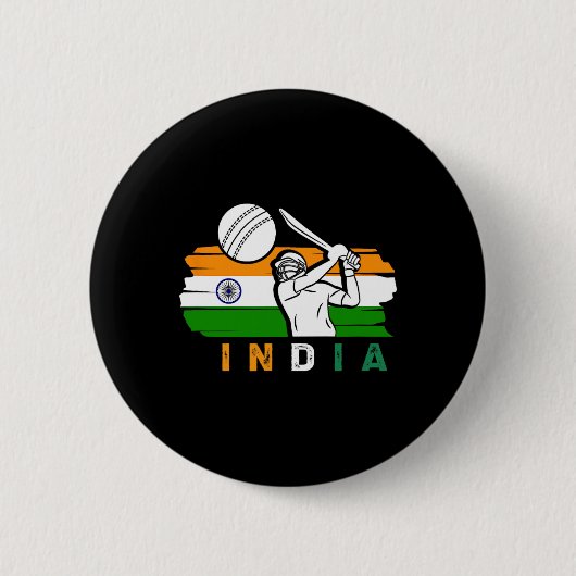 Indischer Cricketspieler Team Cricket Fans Indien Button (Vorderseite)