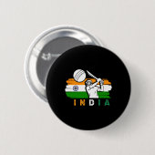 Indischer Cricketspieler Team Cricket Fans Indien Button (Vorne & Hinten)
