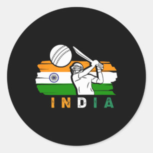 Indischer Cricketspieler Team Cricket Fans Indien Runder Aufkleber