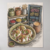 Indischer Dahi Vada Chaat und Masala Chai Poster (Vorne)
