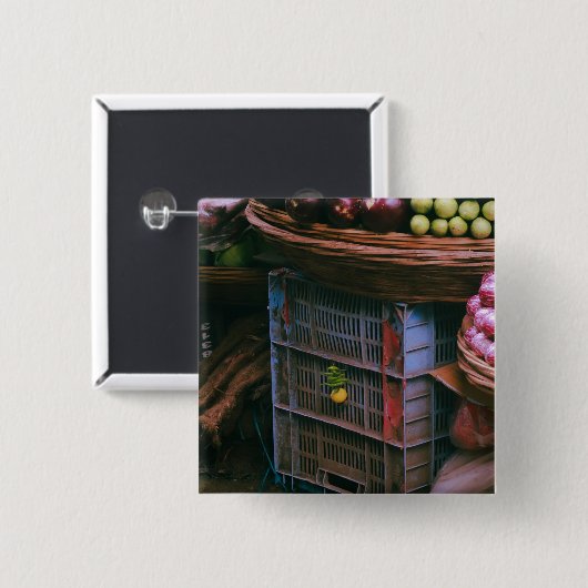 Indischer Desi-Markt Nimbu-Mirchi Button (Vorne & Hinten)