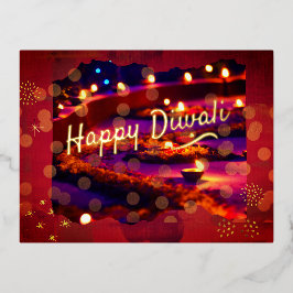 Indischer Diwali Folien Feiertagspostkarte