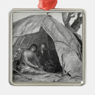 Indischer Doktor Concocting ein Topf Medizin Silbernes Ornament