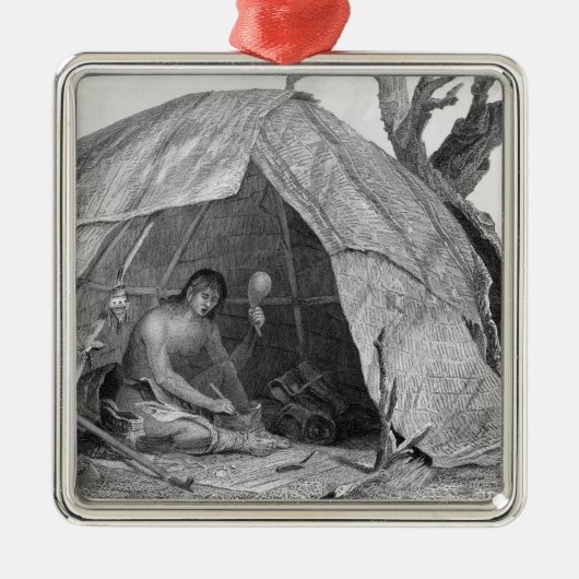 Indischer Doktor Concocting ein Topf Medizin Silbernes Ornament (Vorne)