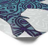 Indischer Elefant Aquamariner und Lila Lotus Poster (Ecke)