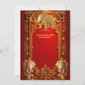 Indischer Elefant, bordeauxrotes königliches Braut Einladung (Rückseite)