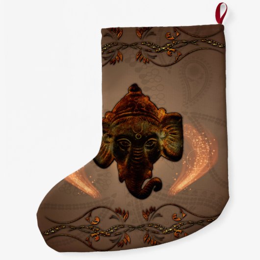 Indischer Elefant Großer Weihnachtsstrumpf (Rückseite)