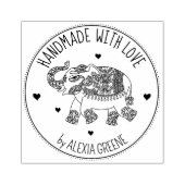 indischer Elefant, handgefertigt mit Liebe, Gummistempel (Prägung)