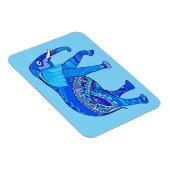 Indischer Elefant in einem blau-arabischen Muster Magnet (Rechte Seite)