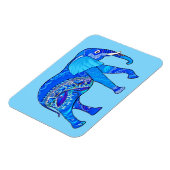 Indischer Elefant in einem blau-arabischen Muster Magnet (Linke Seite)