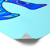 Indischer Elefant in einem blau-arabischen Muster Poster (Ecke)